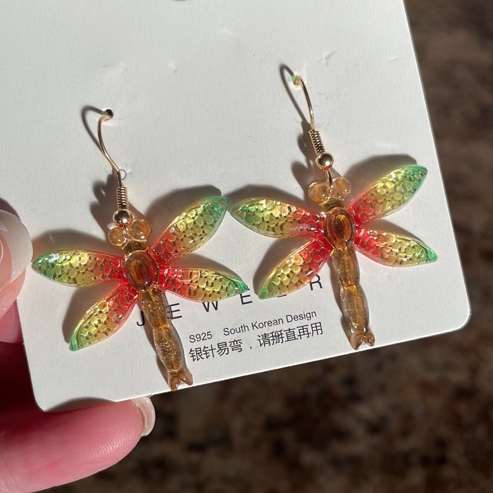 Acrylic Dragonfly Earrings